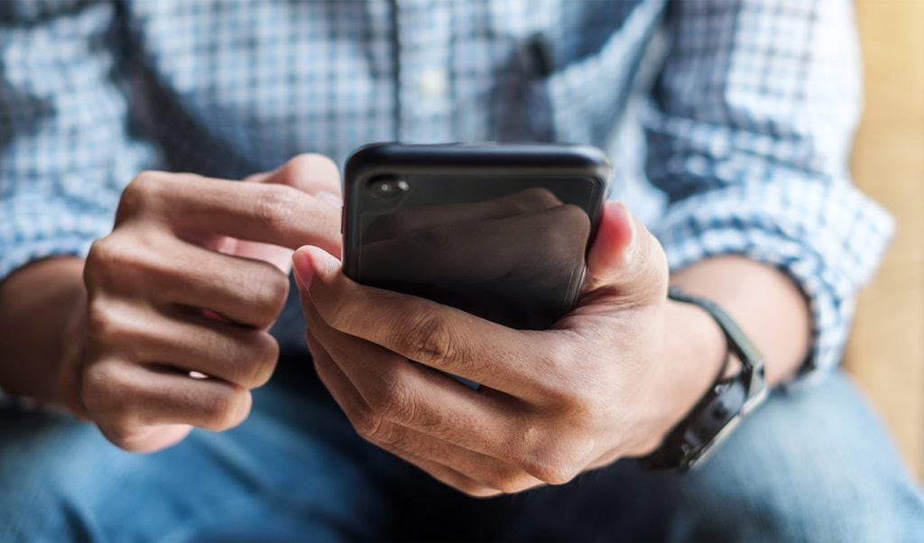 person holding phone